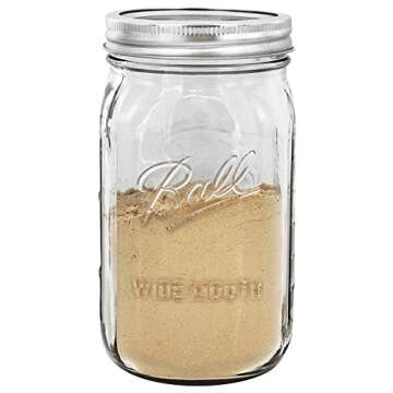 Ball Wide Mouth 32-Ounces Quart Mason Jars with Lids and Bands, (2 Jars)