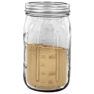 Ball Wide Mouth 32-Ounces Quart Mason Jars with Lids and Bands, (2 Jars)