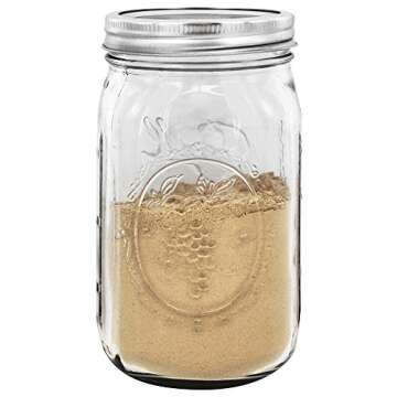 Ball Wide Mouth 32-Ounces Quart Mason Jars with Lids and Bands, (2 Jars)