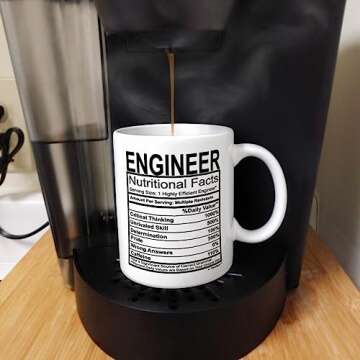 ThisWear Engineering Gifts for Men Funny Engineer Nutritional Facts Label Civil Engineer 11oz Ceramic Coffee Mug