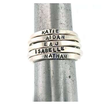 Teeny Tiny Stacking Sterling Silver Ring By Hannah Design Personalized Ring