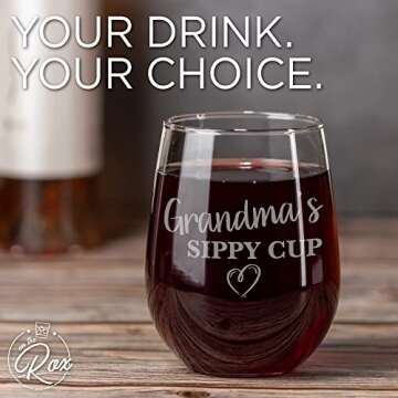 On The Rox Drinks Grandma and Grandpa Gifts - 17oz Grandma's and 11oz Grandpa's Sippy Cups, Set of 2- Gift Wine and Whiskey Glasses - Gift Ideas for First-Time Grandmother or New Grandparents