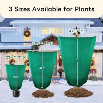 YATHO Plant Covers Freeze Protection 2 Packs 31.5" W X 47.3" H Thicker Large Outdoor Winter Frost Cloths Blankets with Zipper Drawstring, Reusable Garden Tree Cover Bags for Fruit Tree Shrub Potted