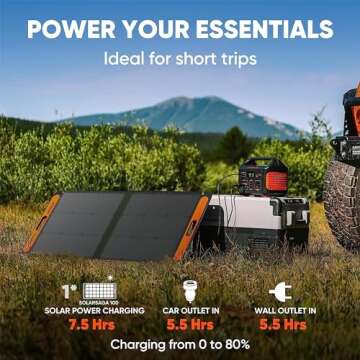 Jackery Solar Generator Explorer 500, 518Wh Portable Power Station Mobile Lithium Battery Pack with 1xSolarSaga 100 for RV Road Trip Camping, Outdoor Adventure