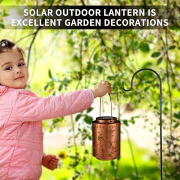 Solar Lanterns Outdoor Waterproof Mushroom Butterfly Garden Decor Gifts for Women Mon Grandma Metal Hanging Solar Lights Decoration for Outside LED Lanterns for Yard Patio Lawn Pathway（Hummingbirds）