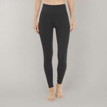 Jockey Womens High Waist Interlock Leggings, Deep Black, Large US