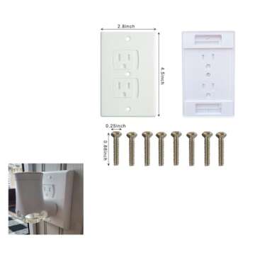 Self Closing Outlet Cover, Alternative Safety Electrical Wall Socket Plug Plate for Baby Child Proofing, (2 Screws), White, 4-Pack(Self-closing Outlet Covers)