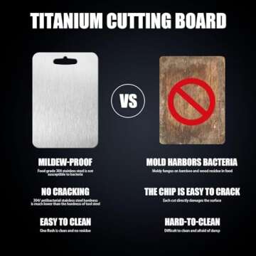 New Titanium Cutting Board - 100% Pure Titanium Cutting Boards For Kitche,1 Pack Double-sided food-grade Titanium Cutting Board For Cutting Meats, Fruits And Vegetables. (12x8in)