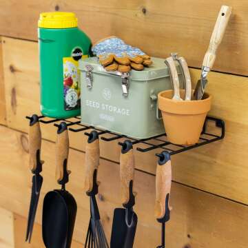 Efficient Wall-Mounted Gardening Tools Organizer for Garden Supplies