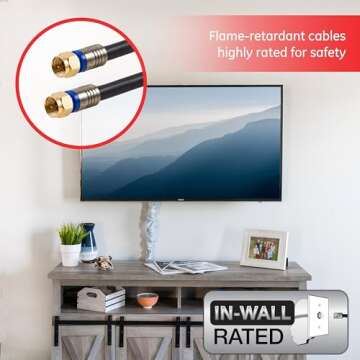 50 ft GE RG6 Coaxial Cable with Quad Shield