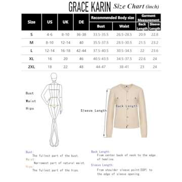 Stylish GRACE KARIN Women's White Knit Cardigan