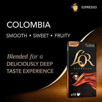 L'OR Colombia Espresso Capsules 50 Count - Nespresso Compatible