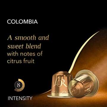 L'OR Colombia Espresso Capsules 50 Count - Nespresso Compatible