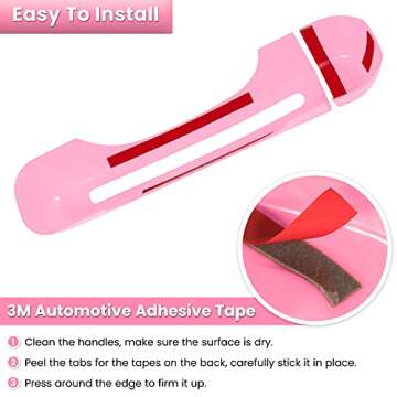 E-cowlboy Door Handle Inserts Cover Trim+Tailgate Handle Cover for 2018-2024 Jeep Wrangler JL JLU Sports Sahara Freedom Rubicon Unlimited Gladiator JT 2-Door & 4-Door Exterior Accessories (Pink 5PCS)