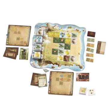 Sit Down Games: Maps of Misterra - Strategy & Tile Placement Game, Island Exploration & Mapping, Hidden Objectives, Ages 10+, 1-4 Players, 45-60 Min