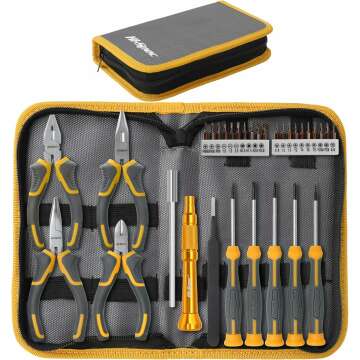 Hi-Spec 32pc Electronics Repair & Opening Tool Kit Set for Laptops, Phones, Devices, Computer & Gaming Accessories. Precision Small Screwdrivers with Pentalobe Bits for iPhones & MacBooks