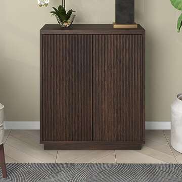 Henn&Hart 28" Wide Rectangular Accent Cabinet in Brown, for Home, Living Room, Bedroom, Entertainment Room, Office