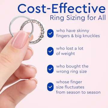 Ring Sizers - 8 Clip Adjusters & 6 Coil for Loose Rings