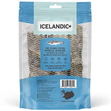 Icelandic+ Cod Skin 5" Short Hand Wrapped Dog Chew Stick, 3-Pack, 2.8-oz Bag