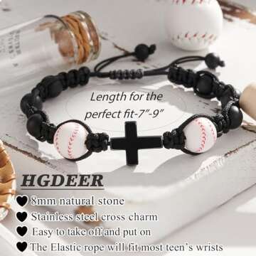 HGDEER Baseball Bracelets Accessories Stuff for 7-14 Year Old Teen boys