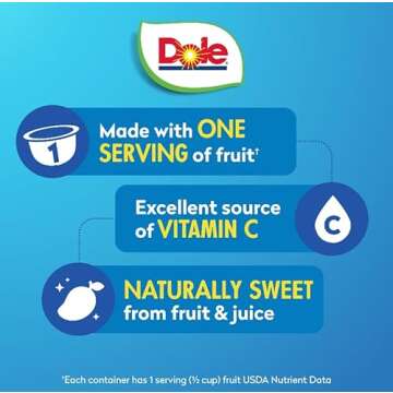 Dole Diced Mango in 100% Fruit Juice - Dole Fruit Bowls - 4 oz Fruit Bowls - 24 Pack