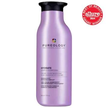 Pureology Hydrate Moisturizing Shampoo | Softens and Deeply Hydrates Dry Hair | For Medium to Thick Color Treated or Natural Hair | Sulfate Free Shampoo | Vegan