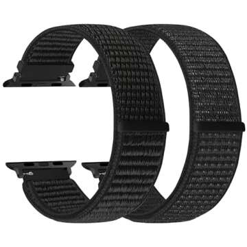 WolliLe Nylon Sport Loop Band Compatible with Apple Watch Band 38mm 40mm 41mm 42mm 44mm 45mm 46mm 49mm Women Men, Soft Adjustable Replacement Strap for iWatch Series 10 9 8 7 6 5 4 3 2 1 SE Ultra 2/1