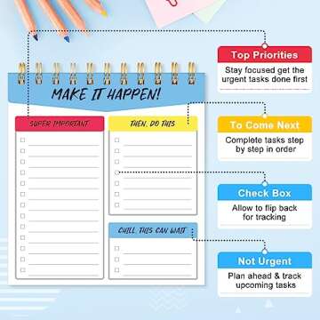 To Do List Notepad 2 Pack - 120 Pages Daily To Do List Notebook, 5.75” x 6.25” Teacher Notepad for Work, Daily Task Planner Office Supplies, Boost Productivity Checklist, Reminders, Goals, Notes