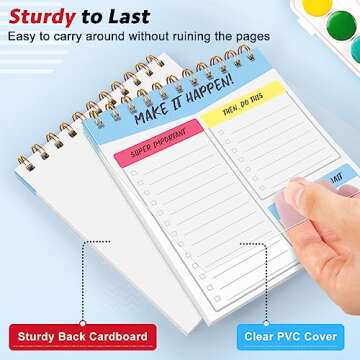 To Do List Notepad 2 Pack - 120 Pages Daily To Do List Notebook, 5.75” x 6.25” Teacher Notepad for Work, Daily Task Planner Office Supplies, Boost Productivity Checklist, Reminders, Goals, Notes