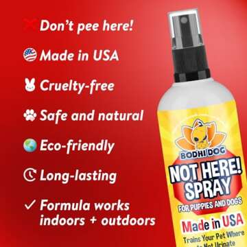 Bodhi Dog Not Here! Spray | Trains Your Pet Where Not to Urinate | Training Corrector for Puppies & Dogs | for Indoor & Outdoor Use | No More Marking | (House Breaking 8oz Spray Bundle)