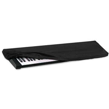 HQRP Elastic Dust Cover (Black) compatible with Yamaha P-115 P-71 Motif XF7 MOXF7 P-255 MX88 P-155 P-35 Piaggero NP-31 NP-V60 YPG-235 YPG-225 Electronic Keyboards Digital Pianos