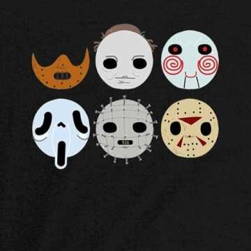 Pop Threads Horror Masks Monster Scary Movie Halloween Spooky Infant Baby Boy Girl Bodysuit Black 24M