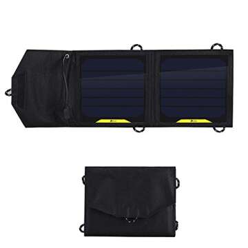 7w Foldable Solar Panel Portable Solar Charger for iPhone, iPod, Samsung Galaxy Series Phones and Other Android Phones,Windows Phones, Bluetooth Speakers, and Many Other 5v USB-Charged Devices