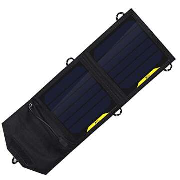 7w Foldable Solar Panel Portable Solar Charger for iPhone, iPod, Samsung Galaxy Series Phones and Other Android Phones,Windows Phones, Bluetooth Speakers, and Many Other 5v USB-Charged Devices