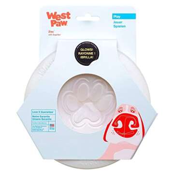 WEST PAW 2 Zogoflex Zisc Dog Flying Discs (Small, Glow and Large, Granny Smith) – Lightweight, Floatable Dog Flying Discs for Fetch, Tug of War, Catch, Play – Doubles as Food/Water Bowl