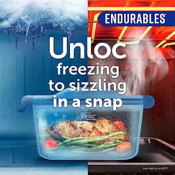 Ziploc Endurables Silicone Food Storage Meal Prep Containers, Microwave Safe and Eco-Friendly, Medium Container, 1 Count