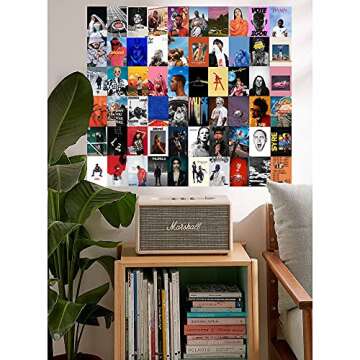 Wall Collage Kit Music Posters for Room Aesthetic - 60 Print Album Covers Art Posters Music Wall Decor - Vintage Trendy Wall Prints Kit 4x6 inch Small Posters