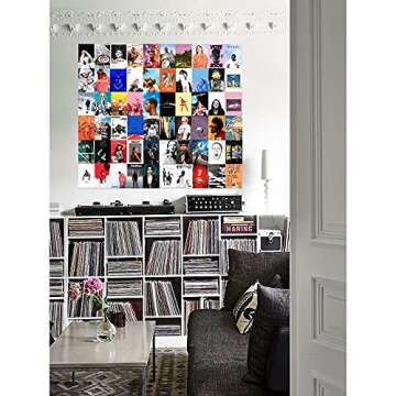 Wall Collage Kit Music Posters for Room Aesthetic - 60 Print Album Covers Art Posters Music Wall Decor - Vintage Trendy Wall Prints Kit 4x6 inch Small Posters