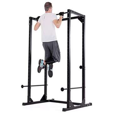 Goplus Power Rack Heavy Duty Adjustable Power Cage Multi-Function Fitness Squat Cage for a Complete Home Gym, Strength Training and Muscle Building (Black)