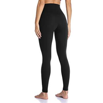 Colorfulkoala Women's High Waisted Tummy Control Workout Leggings Full Length Ultra Soft Yoga Pants 28" (M, Black)