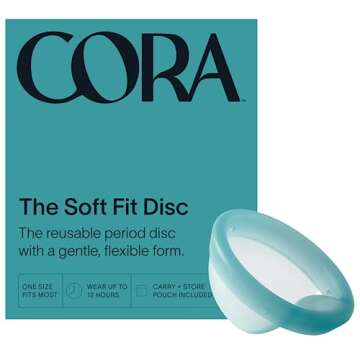 Cora Organic Feminine Care | Reusable, Soft Menstrual Disc and Menstrual Cup and Disc Cleanse with Natural Stain-Fighting Ingredients | Eco-Conscious | Bundle Pack