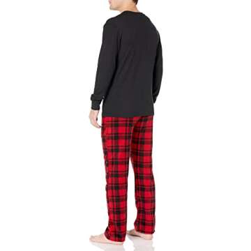 Beverly Hills Polo Club Men's Polar Fleece Pajama Set - Black & Red, Small