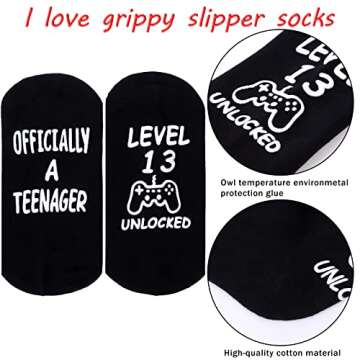 ZXGXLAW Birthday Gifts for 13th Boys Girls Son Daughter Him Kids,13 Year Old Teenage Gamer Christmas Crew Funny Gaming Socks