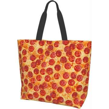 Qaonyui Reusable Tote Bag Large Capacity Shoulder Handbags Heavy Duty For Shopping Grocery Beach Picnic