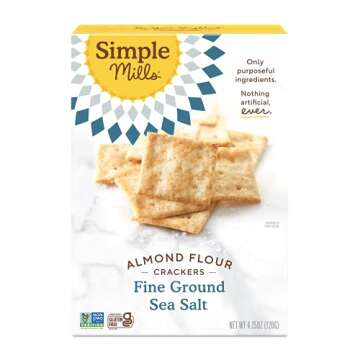 Simple Mills Almond Flour Crackers, Fine Ground Sea Salt - Gluten Free, Vegan, Healthy Snacks, 4.25 Ounce (Pack of 3)