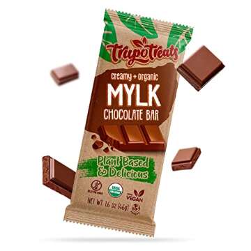 Classic Creamy Mylk Vegan Chocolate Bars, Gluten & Dairy-Free Healthy Chocolate with All-Natural Ingredients, Made from Fairly Traded Cacao, 46 Grams, Pack of 1 Vegan Snacks - Trupo Treats