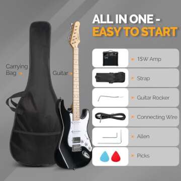 GLARRY Electric Guitar Kit with Amp & Accessories