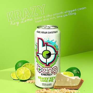 Bang Energy Key Lime Pie, Sugar-Free Energy Drink, 16-Ounce (Pack of 12)