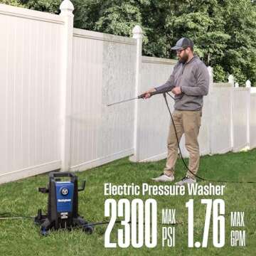 Westinghouse ePX3100 Electric Pressure Washer, 2300 Max PSI 1.76 Max GPM with Anti-Tipping Technology, Onboard Soap Tank, Pro-Style Steel Wand, 5-Nozzle Set, for Cars/Fences/Driveways/Home/Patios