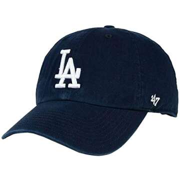 47 MLB Los Angeles Dodgers Clean Up Adjustable Hat, Adult One Size Fits All (Los Angeles Dodgers Navy)